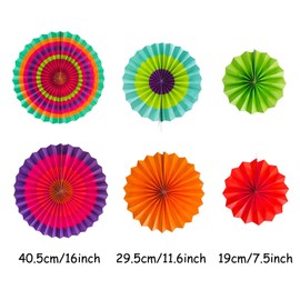 ZERODECO Multicolor Party Decorations, Hanging Paper Fans Tissue Paper Pom Poms Flower and Honeycomb Balls for Birthday Party Wedding Festival Christmas Decorations