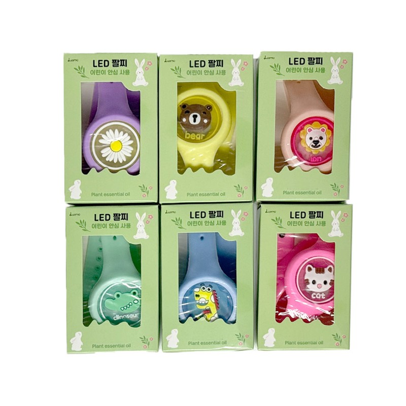 루아르모 어린이 캐릭터 LED 썸머 팔찌 밴드, 랜덤발송, 6개 Luarmo