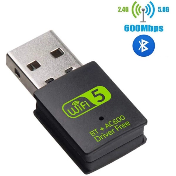 Unbranded USB WiFi Bluetooth Adapter 600Mbps Dual Band 2.4/5Ghz Wireless
