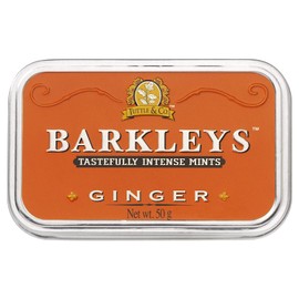 Barkleys Ginger Breath Mints - Strong Ginger Flavor Cool Mint Candy For Party, After Dinner, Wedding, Every Day Use - Vegan Breath Freshener In Reusable Classic Travel Tins - 50-count, 1-pack