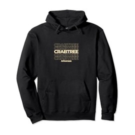Vintage Crabtree, Arkansas Repeating Text Pullover Hoodie