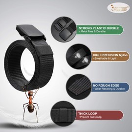 JASGOOD Nylon Military Tactical Men Belts 2 Pack Webbing Canvas Outdoor Web Belts with Plastic Buckle, G-Black+Black, Fits Pant up to 35 Inch