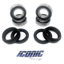 Iconic Racing Both Front Wheel Bearing and Seal Kits Compatible with Yamaha Bruin 350 Big Bear 350 Big Bear 400 2x4 4x4 1987-2012