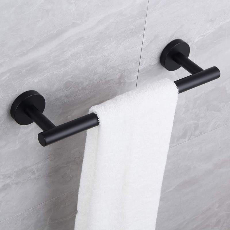 Matte Black Hand Towel Bar SUS 304 Stainless Steel 12-Inch