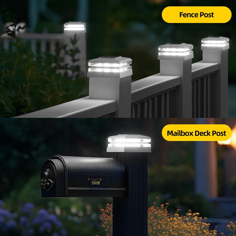 EXCMARK 4x4 Solar Post Cap Lights, Fence Deck Post Lights