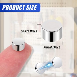 60Pack Small Strong Round Magnets,5x3mm Neodymium Magnets Strong,Disc Magnets Rare Earth Magnet Round Mini Magnet for Scientific Models Industrial Whiteboard, Kitchen Cabinet
