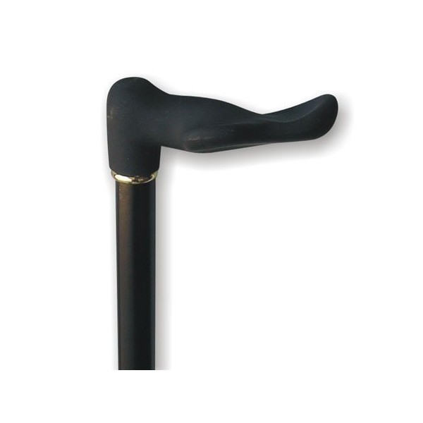 Wood Cane with Palm Grip Soft Touch Handle (Left)