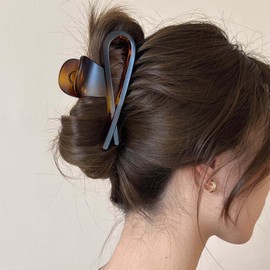 Cybche Large French Brown Hair Claw Clips Thick Giant Claw Clips Brown Plastic Hair Clip Matte Acrylic Hair Clip Non-Slip Hair Clips Accessories for Women Headdress