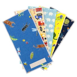 Set of 5 Half Handkerchief Towels for Boys and Girls, Kids, Children, Made in Japan, Approx. 3.9 x 7.9 inches (10 x 20 cm), Half Size, Small, Lightweight, for Boys and Girls, Kindergarten, Nursery