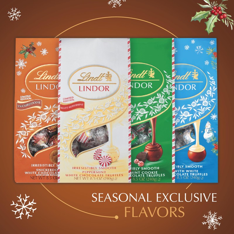 Lindt LINDOR Holiday Snickerdoodle White Chocolate Candy Truffles with Smooth,