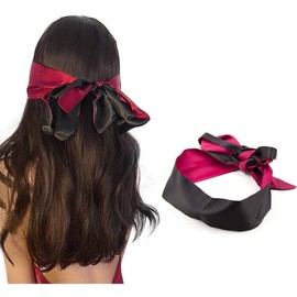 Satin Eye Mask, Sexy Blindfold for Sleeping, Eye Tied Mask for Sleeping in Satin, Mask Made of Satin, Blindfold for Bandage Eyes, Lovers, Pink Black, 1 Piece