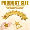 105 Feet Gold Star Garland, 8 Strands Glitter Stars Hanging