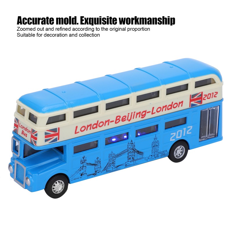 1:90 Children Double Layer Bus Toy Simulation Alloy Pull Back