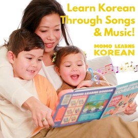 New! Learn Korean for Kids, Momo Learns Korean Vol. 2, Bilingual Korean Baby Book for Kids, Babies & Toddlers 1-3, Kids Board Book w/ Hangul, First Words & Songs, Language Toy for Preschoolers 0-3