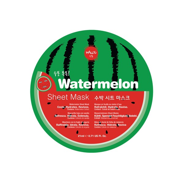 Hallyu Watermelon Sheet Mask, Cool, Hydrate & Revive 1ct