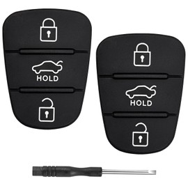 3 Buttons Car Key Keypad for Hyundai 2 Pieces Car Key Shell Remote Control Rubber Key Case Compatible with Hyundai ix35 ix20 i30 i20 i10 Kia Sportage Soul Ceed Rio Picanto Venga