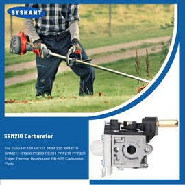 SYSKANT SRM210 SRM230 Carburetor Tune Up Kit for Echo HC150 HC151 SRM 230 SRM210 SRM211 GT200 PE200 PE201 PPF210 PPF211 Edger Trimmer Brushcutter RB-K75 Carburetor Parts with AirFilter