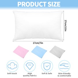 ChauLanBow Small Pillow, Small Cushion 30 × 20cm, Baby Kids Travel Cushtie Pillow with Three Pillowcases, Neck Pillows for Travel Nap, Removable Pillowcase Mini for Adult, Kids
