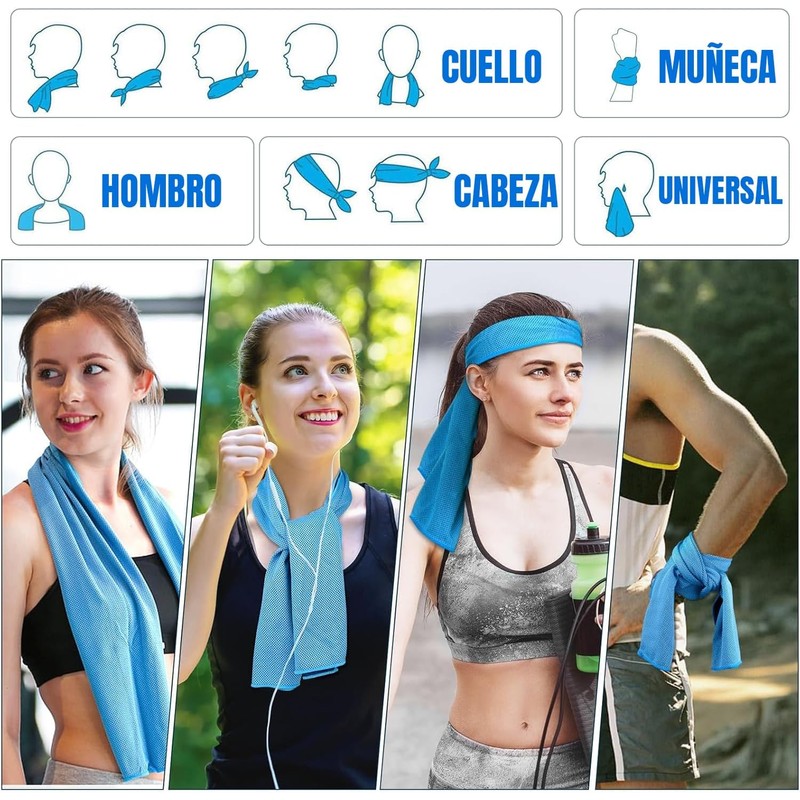 10 Pzs Toallas de Microfibra 90x30 cm para Gym y