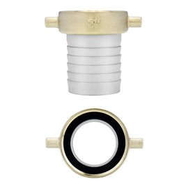 QWORK Aluminum and Brass 2" Female Pin Lug Hose Fitting for Liquid Handling - Compatible with Water Hoses and Requires Gasket