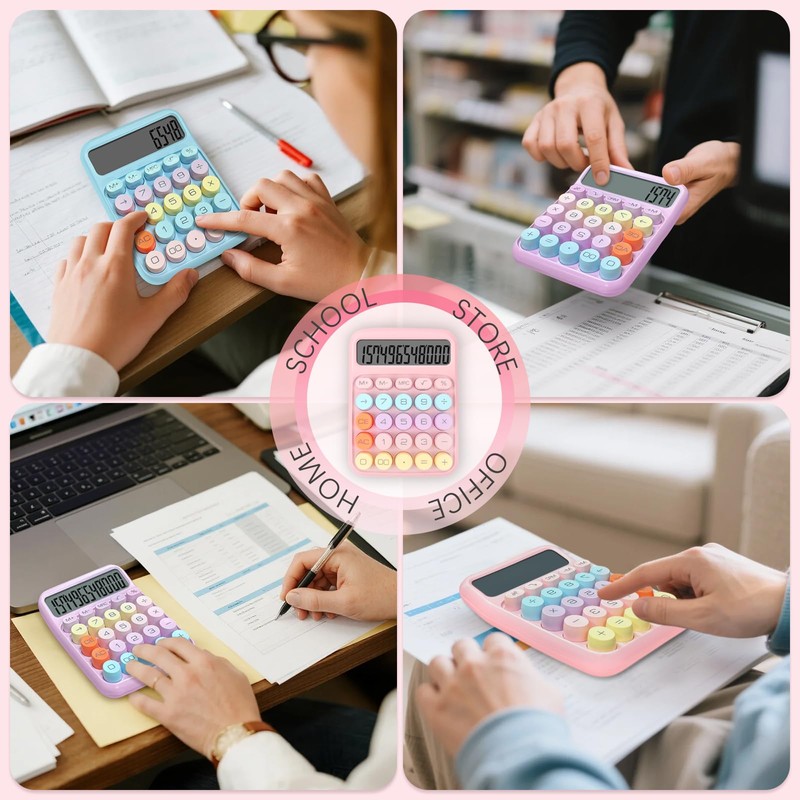 lohey Calculator, 12 Digit Cute Desk Calculator with LCD Display