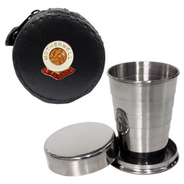 Knight 2oz Collapsible Drinking Cup with Leather Motherwell Football Club Case