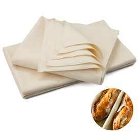 Baker's Linen Cloth Bread Baking 75 x 45 cm Pack of 6 Natural Baker's Lines Dough Cloth Proofing Foil for Bread Baking Accessories Swirl Cloth for Dough Preparation Baking Gifts for Families, Bakers,