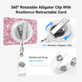 Hello I'm Trying My Best Badge Reel Holder Retractable with Swivel Alligator Clip for Nurse Name Tag Card Nursing for Doctor Teacher Student Employee Office Medical Work Pink
