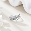 POPLYKE Feather Angel Wings Ring 925 Sterling Silver Adjustable Open