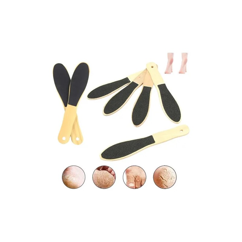 12 Limas Para Pies Doble Cara De Madera Pedicura