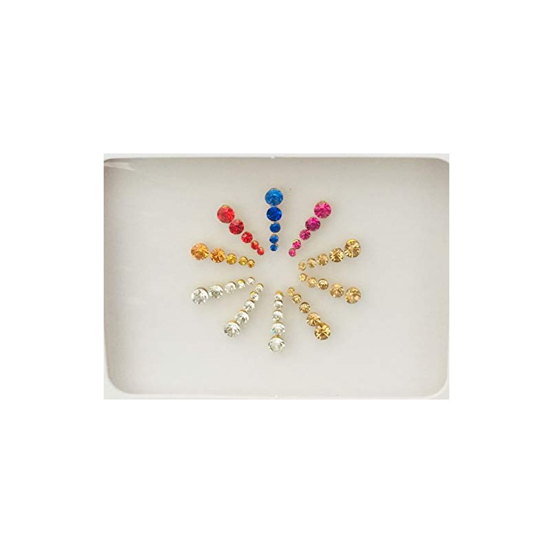 BB200 Multi Colour Gold Silver Stone Bindi Tattoo Tikka Bollywood