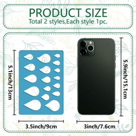 ORGECRAFT 2 Styles Teardrop Earring Making Template Reusable Diamond Jewelry Shape Templates Geometric Stencils Leather Earring Acrylic Cutting Cutouts Stencil for Bracelet Earrings DIY Craft Making