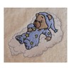 Bedtime Bear (1341) - Embroidered Lightweight Plain Fleece Baby Blanket