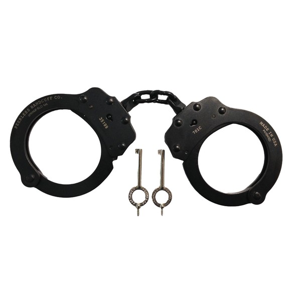 Peerless Handcuff Company, Chain Handcuff, Model 701C, Chain Link Handcuff - Black Oxide Finish