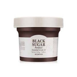 Skinfood Black Sugar Perfect Essential Scrub 2X 210ml 1 unit -R / 스킨푸드 블랙 슈가 퍼펙트 에센셜 스크럽 2X 210ml 1개 -R