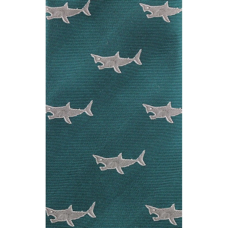[COLORATA] Carolata Shark Pattern Necktie (100% Silk / Jacquard Woven),