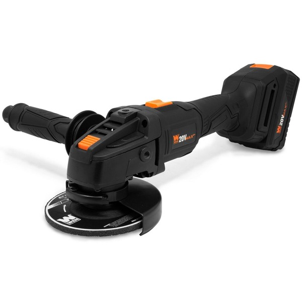 WEN 20944 20V Max Brushless Cordless 4-1/2-Inch Angle Grinder, Battery