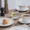 HOMBENE White Dinner Plates Set of 4, 10.5 inch Porcelain