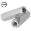 5pcs M10 Long Shank Carbon Steel Nuts Hexagonal Coupling Nuts