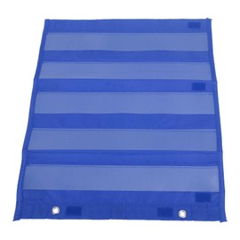 Magnetic Pocket Chart 5 Rows Transparent Schedule Pocket Chart for Home School Classroom Activities (Blue)