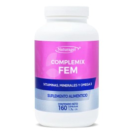 Complemix Fem Multivitaminico | 160 Cápsulas | Naturagel Sabor Sin sabor