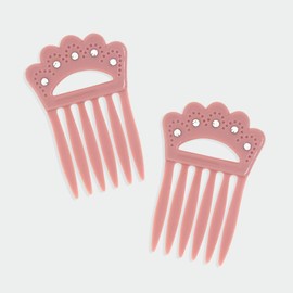 1928 Jewelry Classic Pink Double Hair Comb Pins