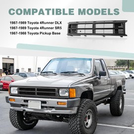 CarPartsDepot Front Grille Grill Compatible With Toyota Pickup Truck (Silver Gray, 1987-1988 Toyota Pickup 4WD)
