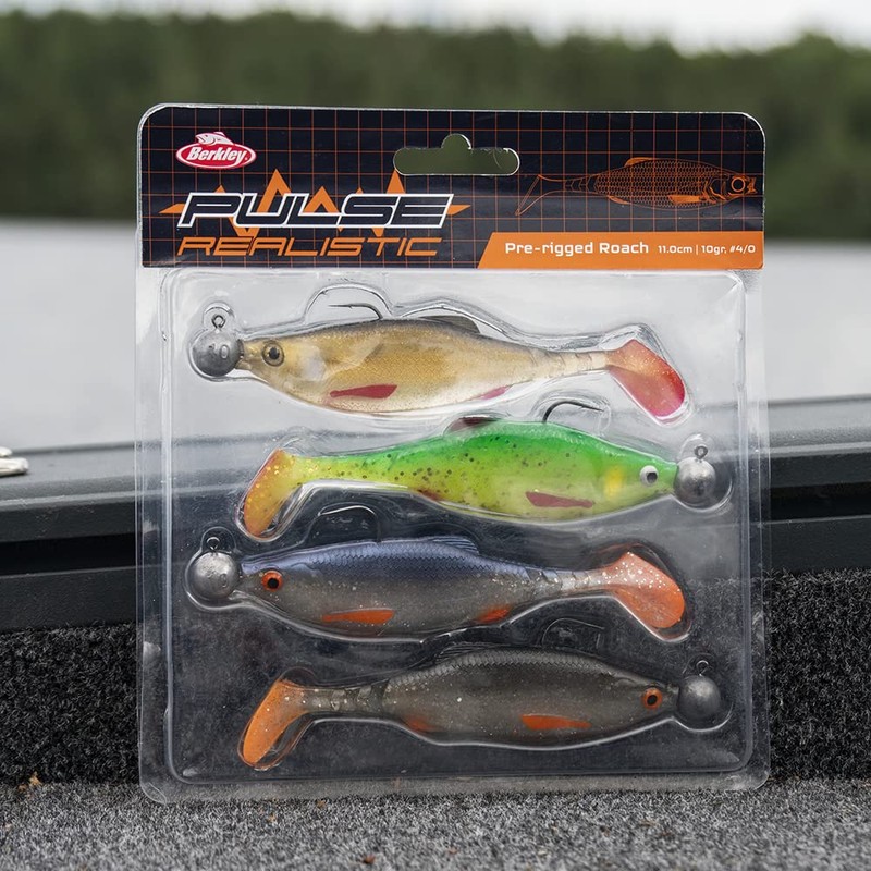 Berkley Pulse Realistic Roach Prerigged Soft Bait Shad with Jig