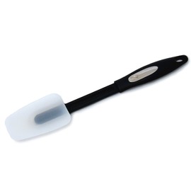 Chef Craft 1-Piece High Temperature Silicone Spoon Spatula, Black Handle with Clear Spatula, 12-1/4-Inch