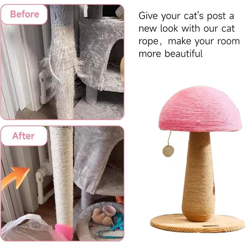 Multicolor Cat Scratch Post Replacement Rope, Repair and Replace Scratching