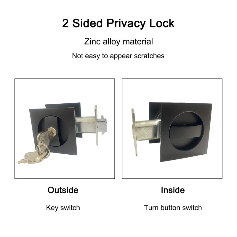 HOCONNIE Invisible Recessed Handle Door Handle Sets Pocket Door Lock