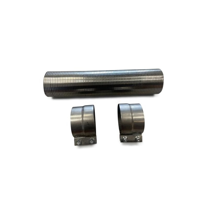 Stainless Steel Flexible Exhaust Flex Pipe w/Band Clamps - 4"