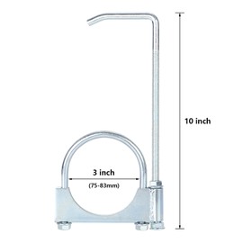 LCGP 3" Universal Exhaust Clamp with Hanger Made of Heavy-Duty Steel Clamp with Rear Muffler Hanger Exhaust Pipe 2PCS