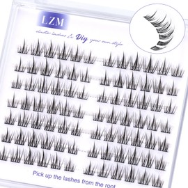 LZM Manga Lashes Cluster Lashes Individual Eyelashes C Curl Lashes Individual Cluster Eyelash Clusters Natural Individual Lashes Reusable Lash Clusters (Wishes-C-Mix)